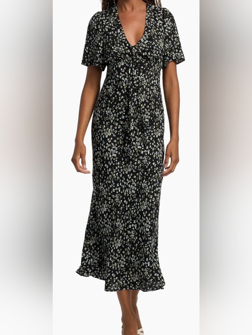 Reformation Tyra Floral V Neck Midi Dress